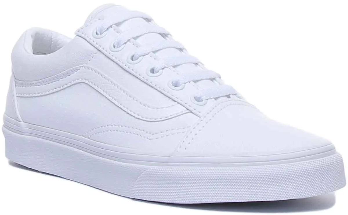 Vans Classic Old Skool In White White For Women