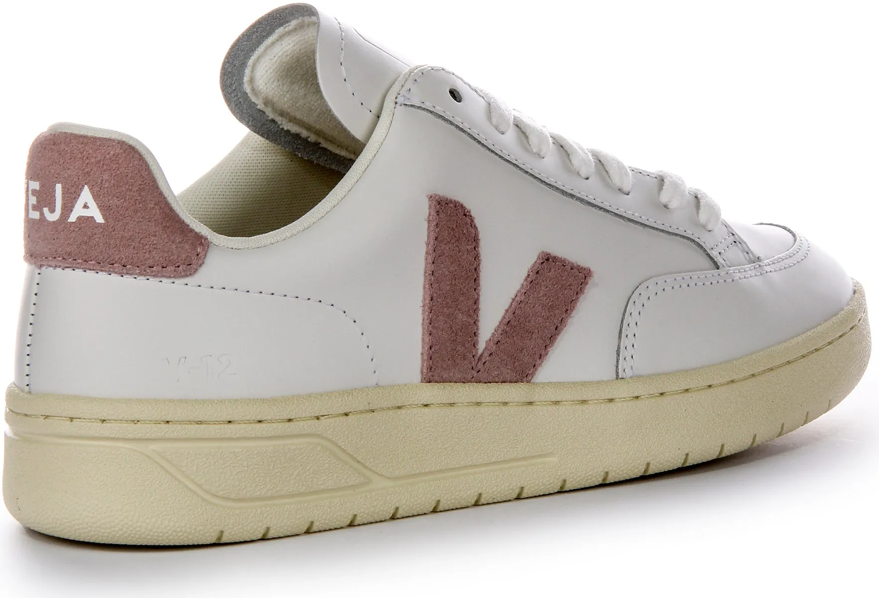 Veja V 12 Leather In White Pink For Women