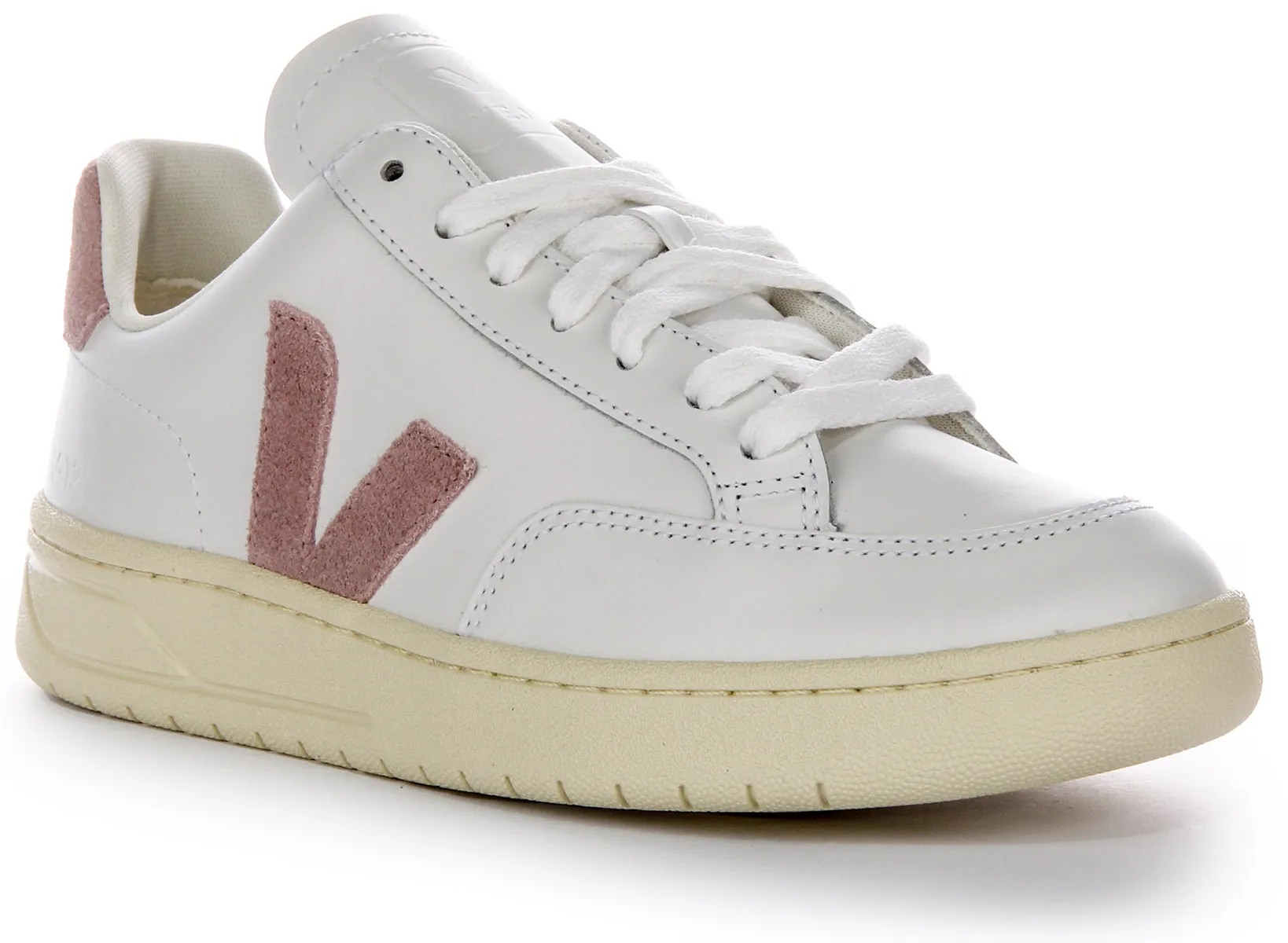 Veja V 12 Leather In White Pink For Women