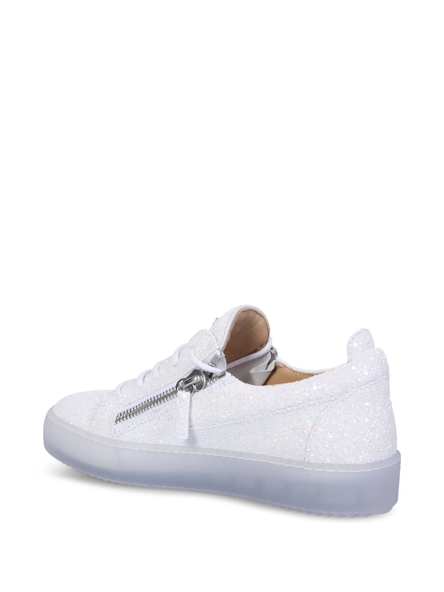 White glitter trainers