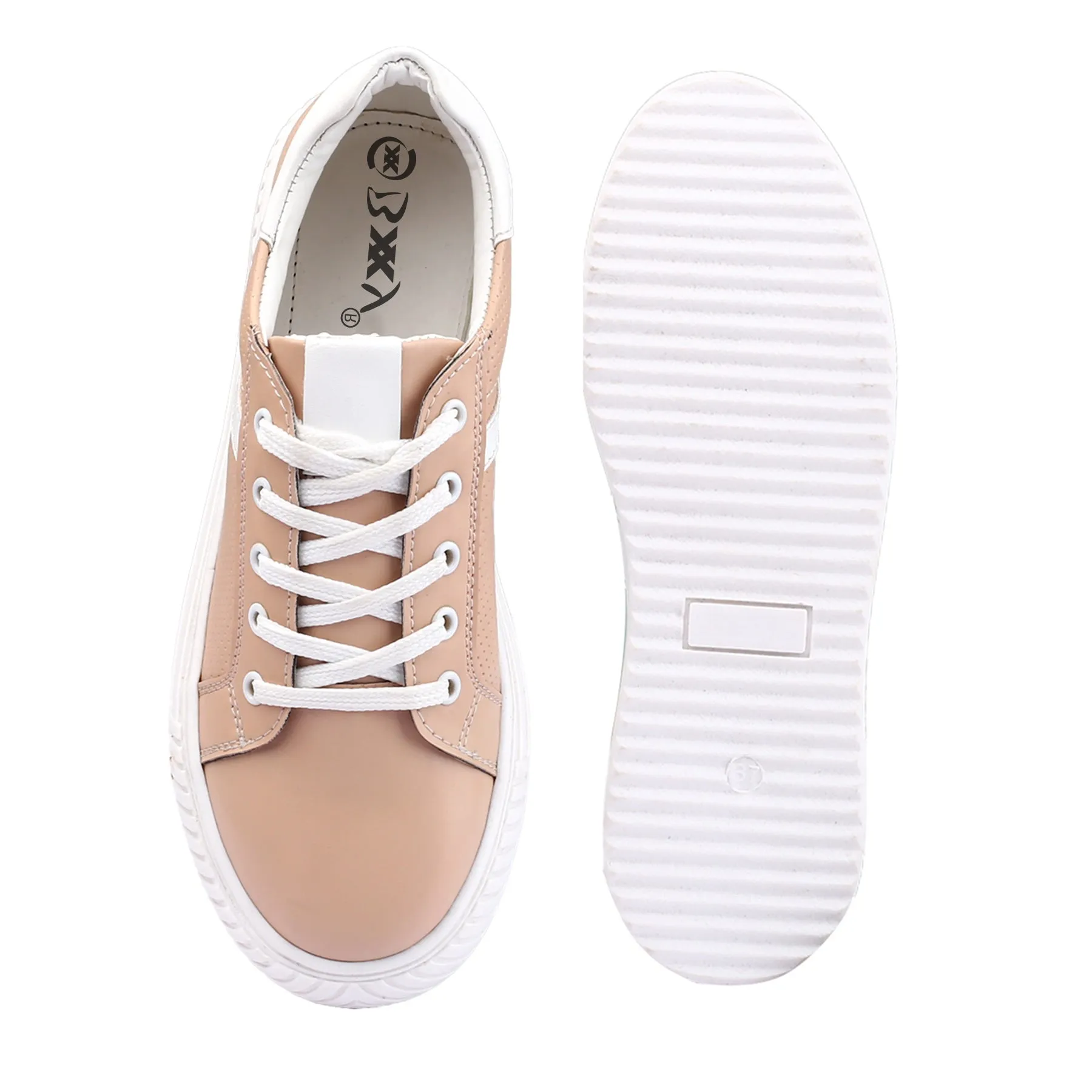 Women's Faux Leather Stylish And Fashionable Sneakers