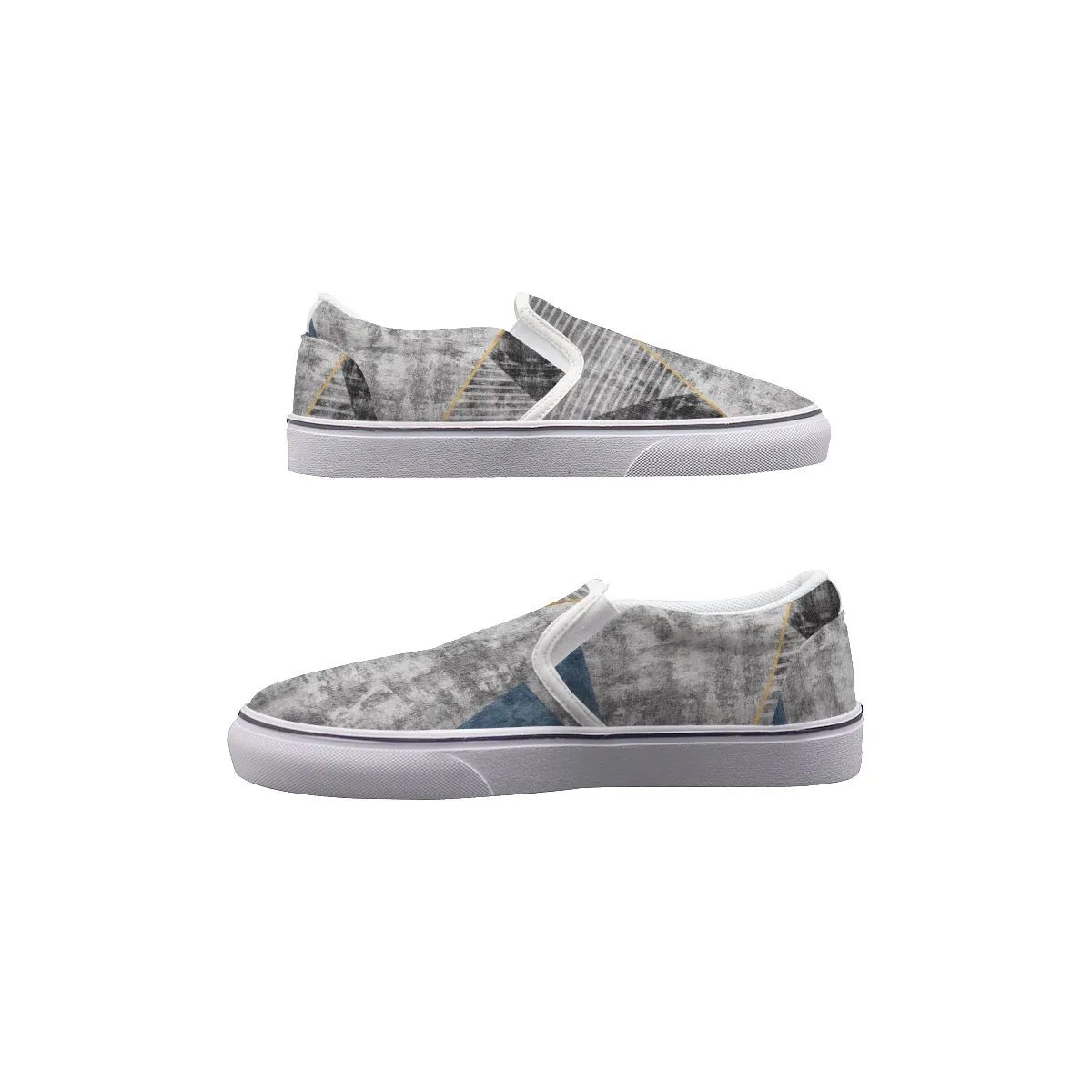 Women's Slip On Sneakers 103 silver and black print