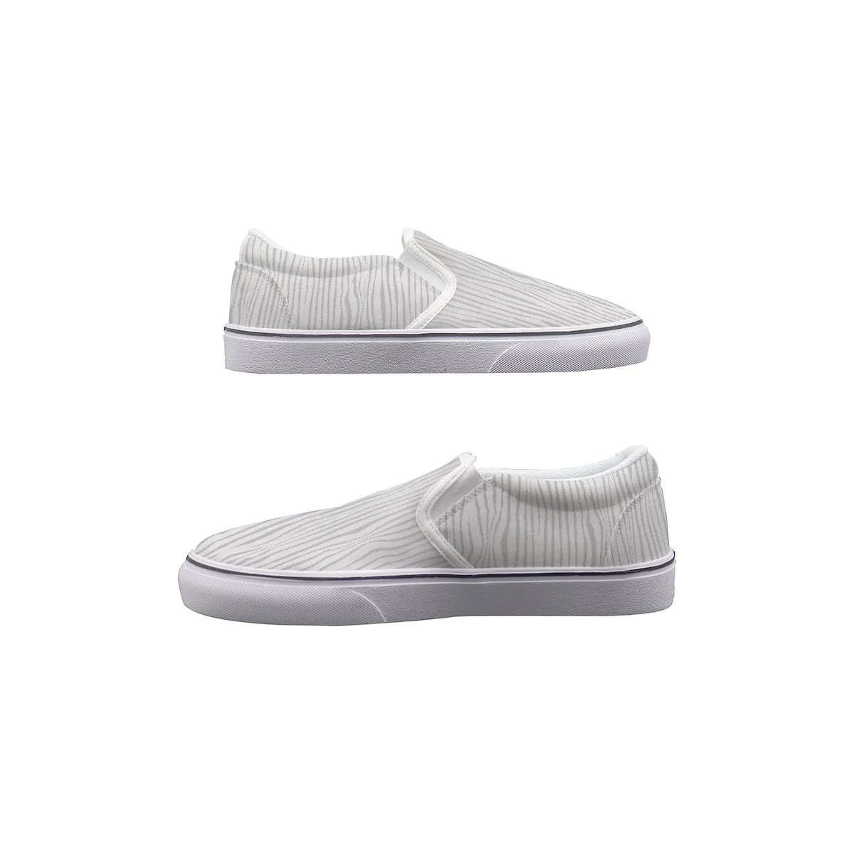 Women's Slip On Sneakers 219 silver, and white