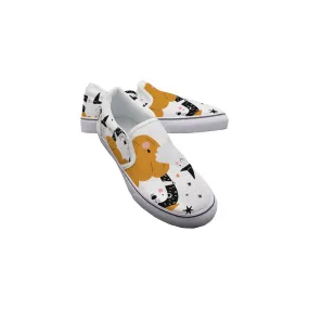 Women's Slip On Sneakers 230 white with Halloween print