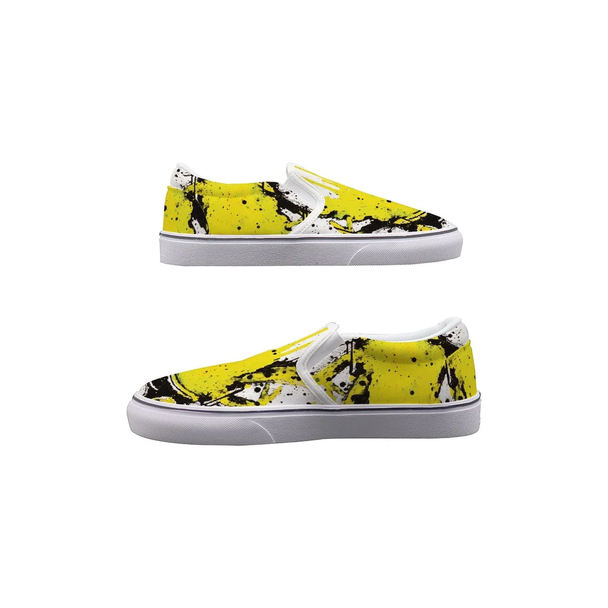 Women's Slip On Sneakers yello/blk abstract print