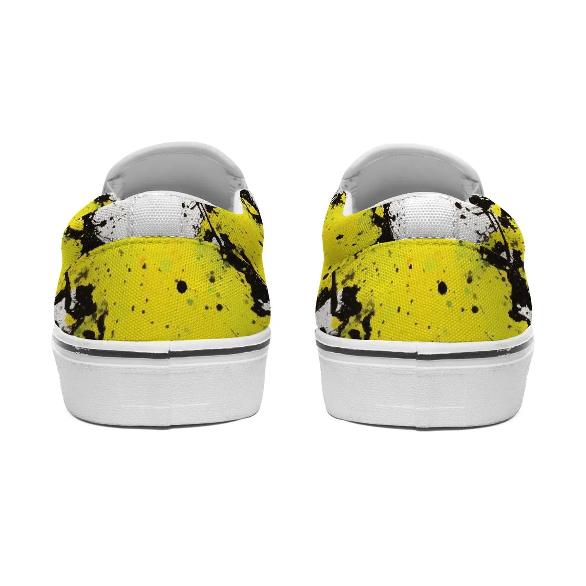 Women's Slip On Sneakers yello/blk abstract print